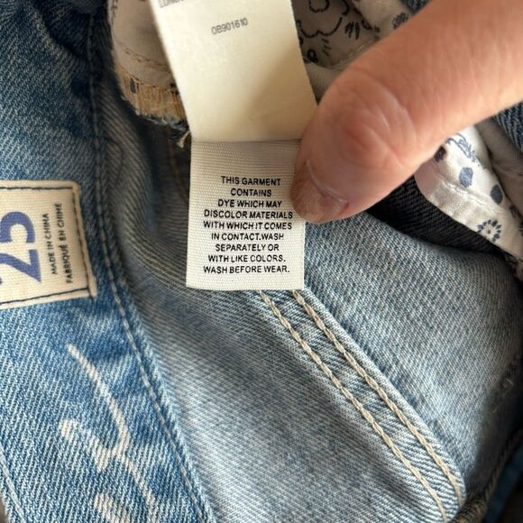 Free People We the Free women light wash distressed button fly skinny jeans 25! - Picture 2 of 16